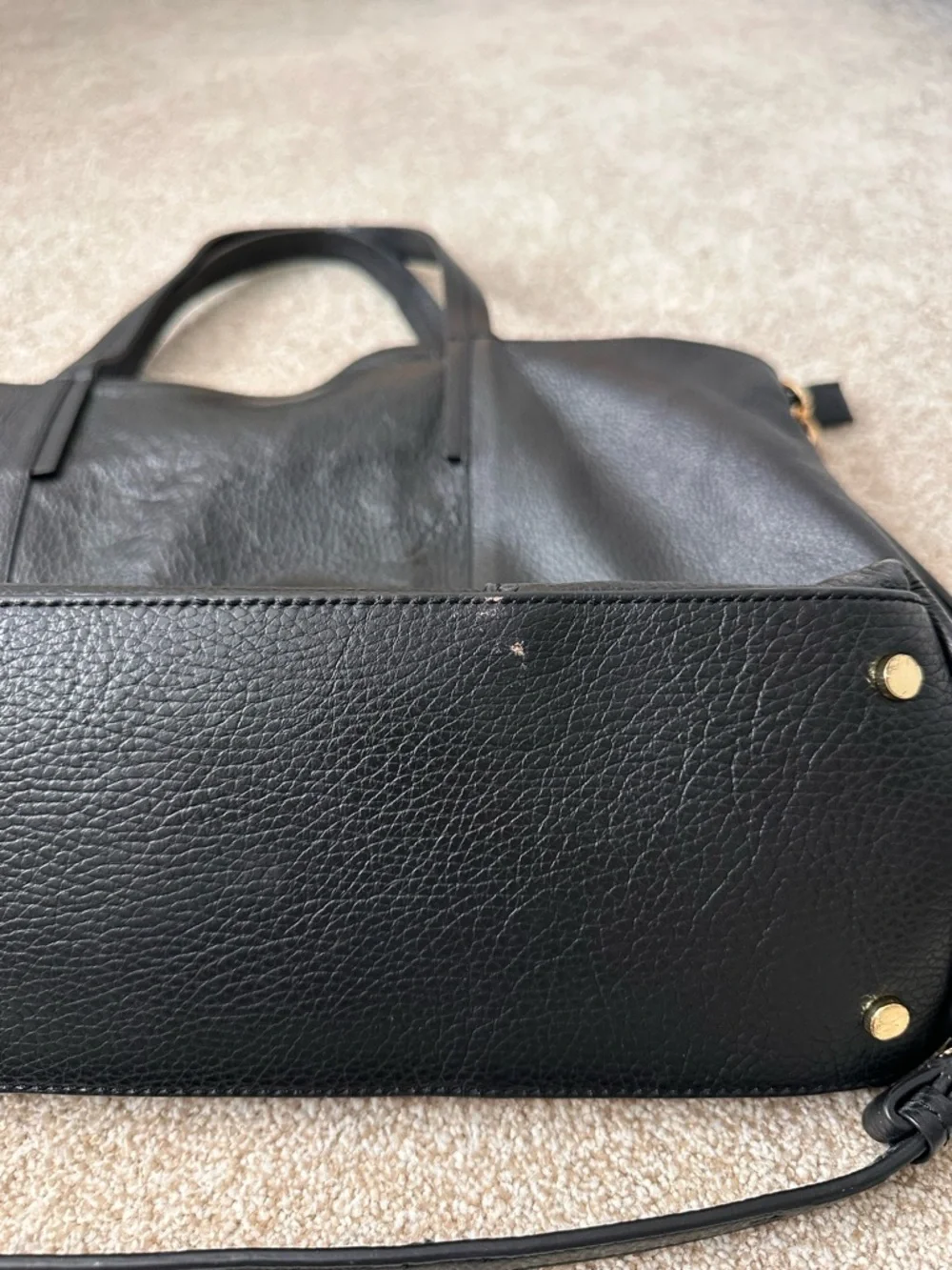 Banana Republic Black Pebbled Leather Tote Removable Strap - Picture 8 of 11